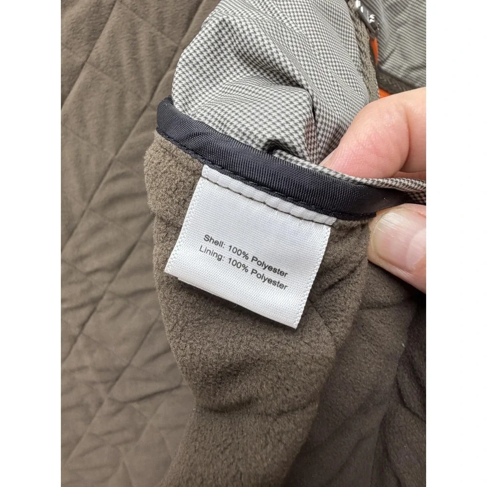 Peter Millar Vest Mens 2XLT Brown Quilted Full Zip Fleece Lined MF13Z13DX
